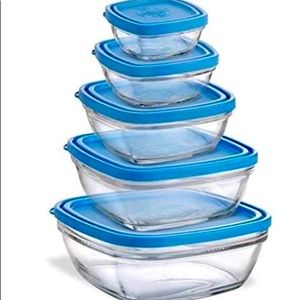 Duralex Freshbox 5 Piece Lidded Glass Set - made in France since 1945